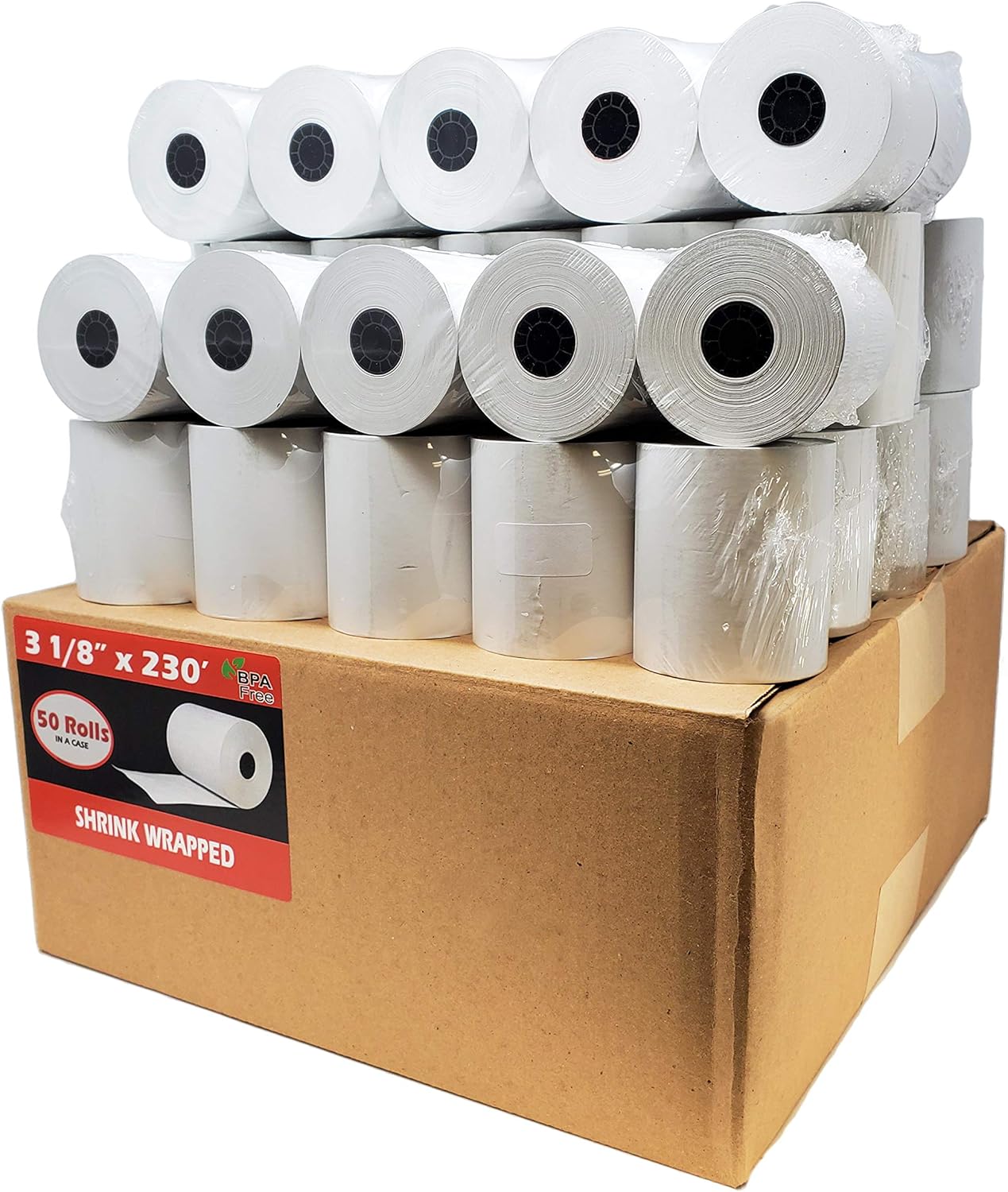 3 1/8 x 230 Thermal Paper Receipt Rolls, 5 Singles
