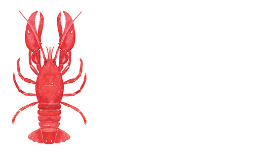 Red lobster toy on a white background