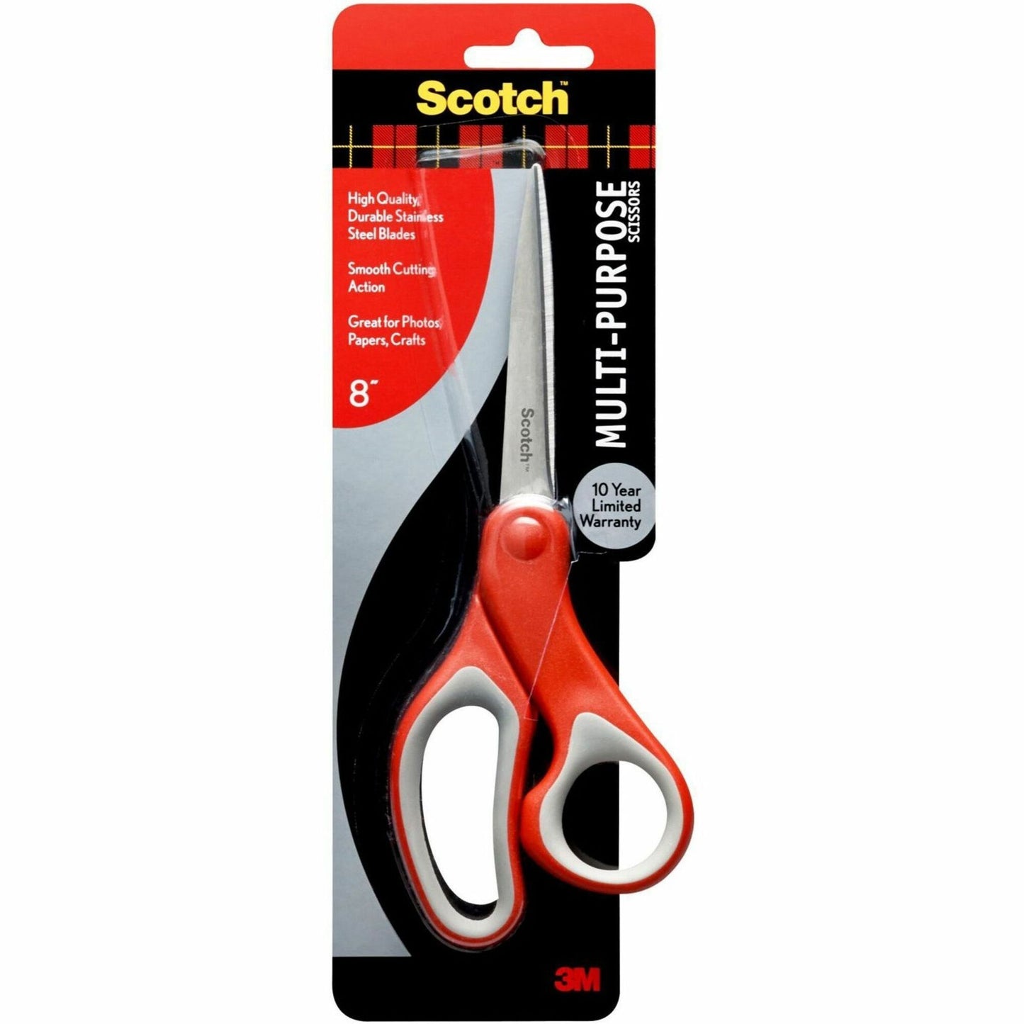 Scotch 8" Multipurpose Scissors, Red & Silver