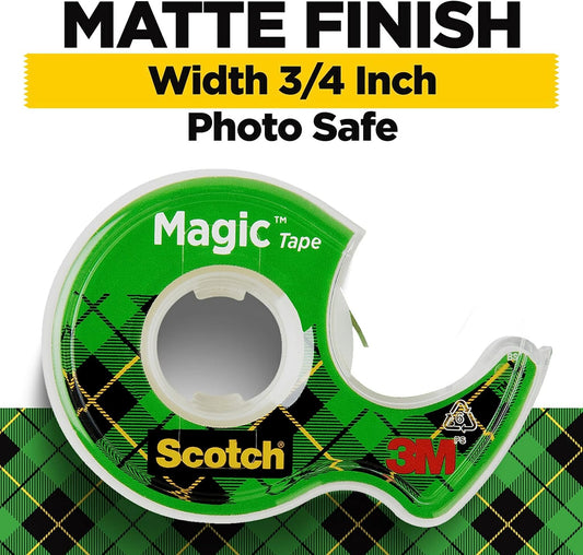 Scotch 3/4" x 300" Magic Tape in Dispenser, 1 roll