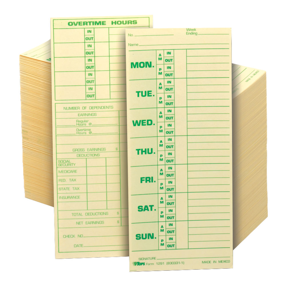 TOPS Weekly Time Cards
