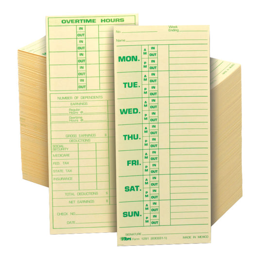 TOPS Weekly Time Cards