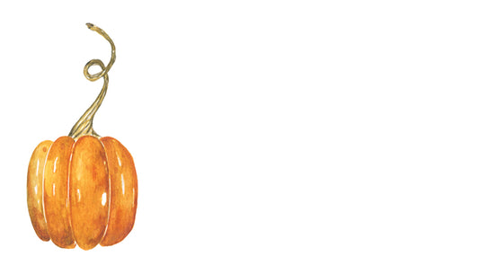 Decorative orange pumpkin with a green stem on a white background