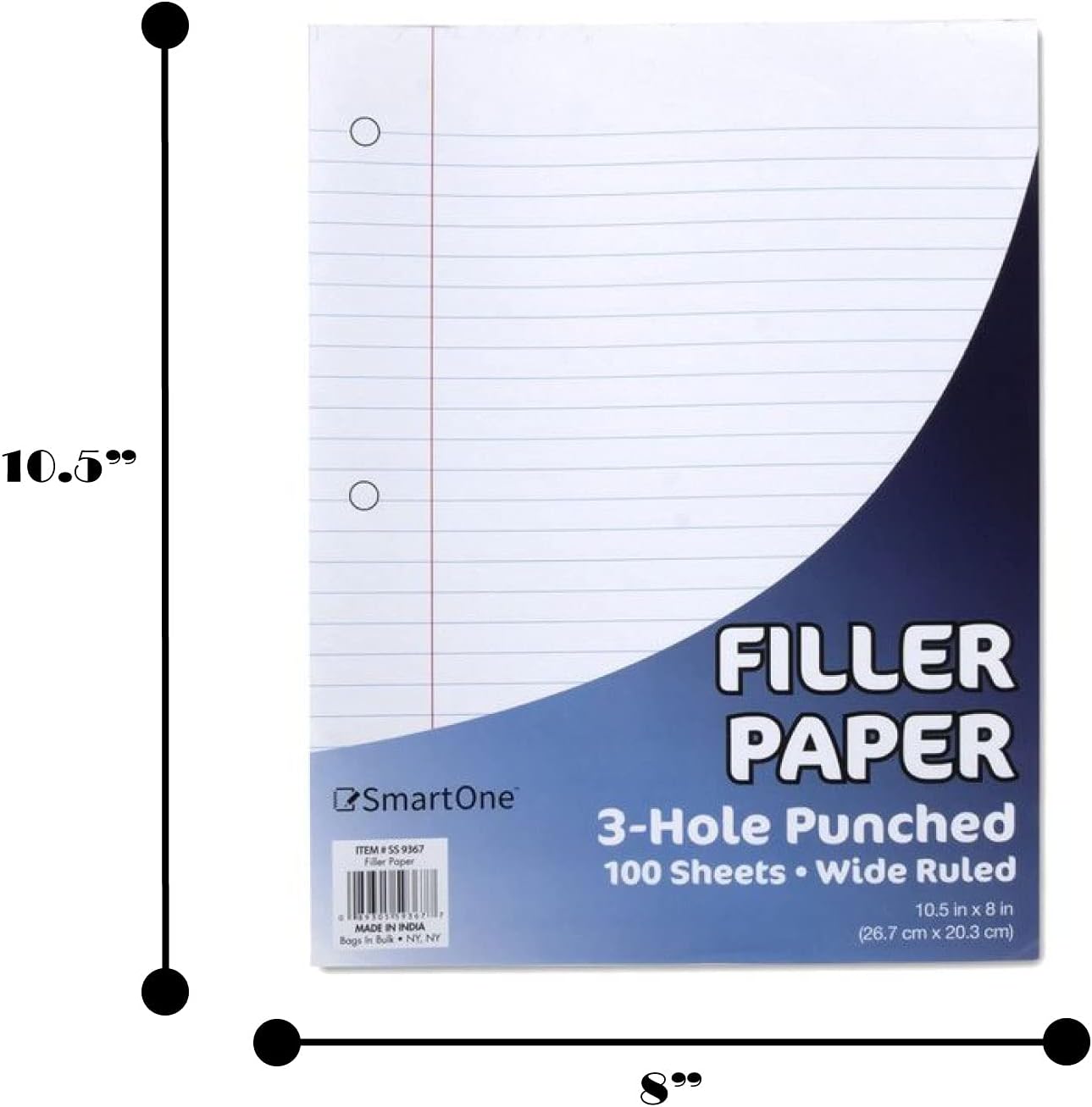 Wide Ruled Notebook Paper, 1 pack