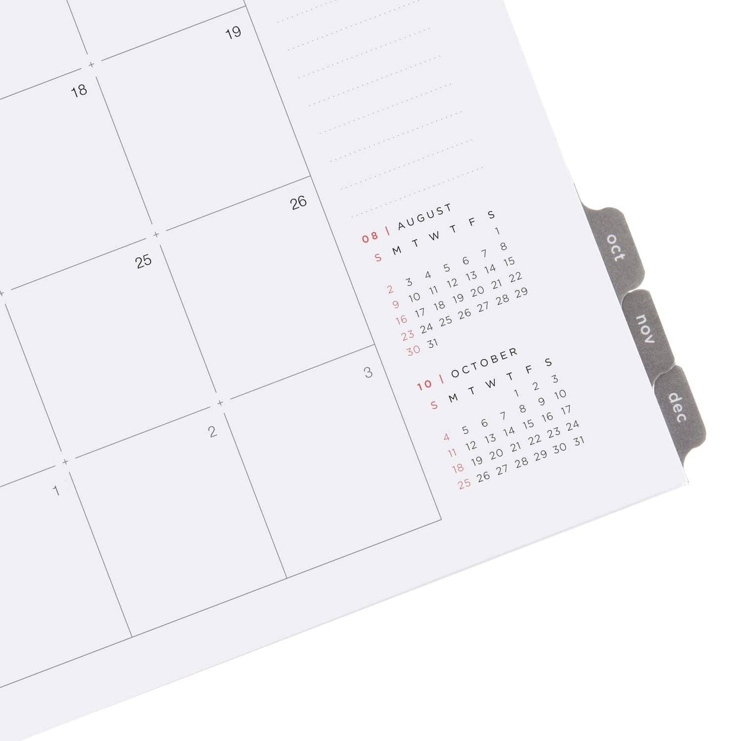 July 2026 - December 2027 Mini Month Tabs