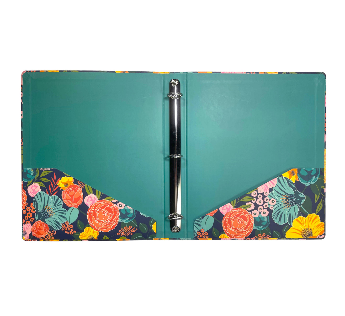 Three Ring Binder, Garden Blooms Navy