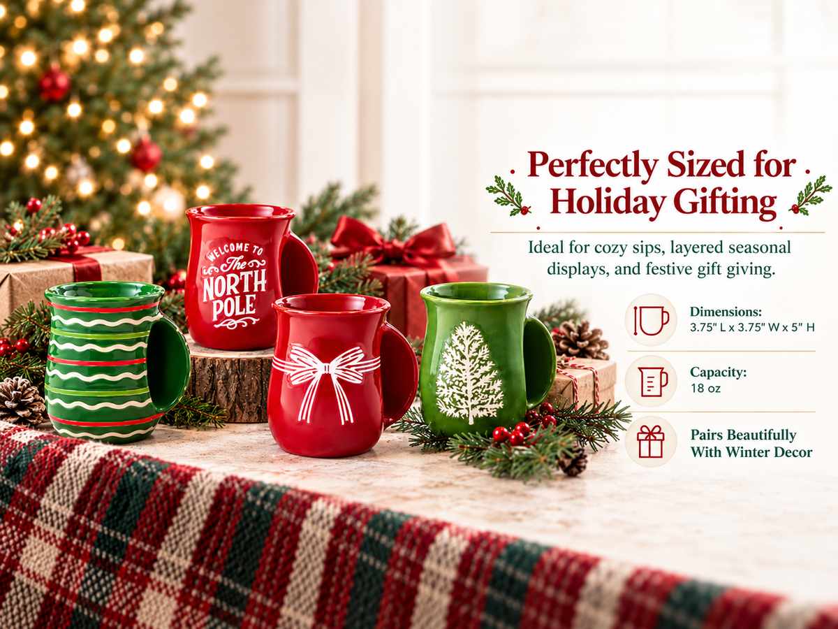 Evergreen Handwarmer Mug Stoneware Green