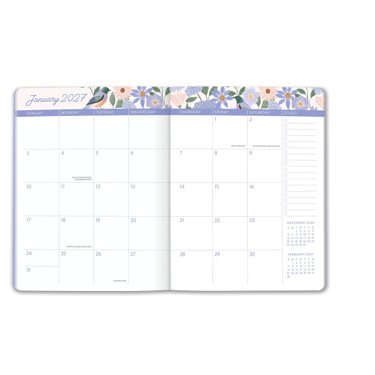 2027 Birds & Blooms Just Right Monthly Planner