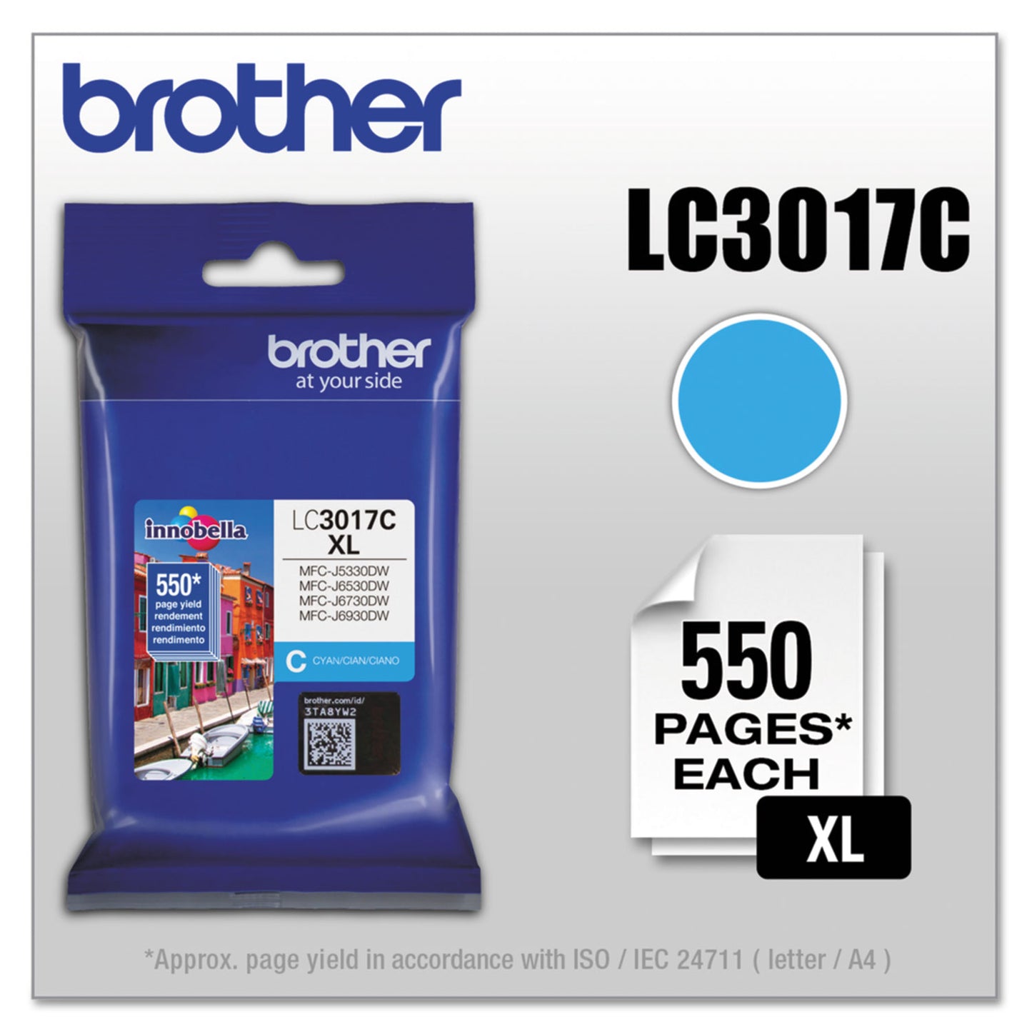 Brother LC3017C Cyan High Yield Ink Cartridge