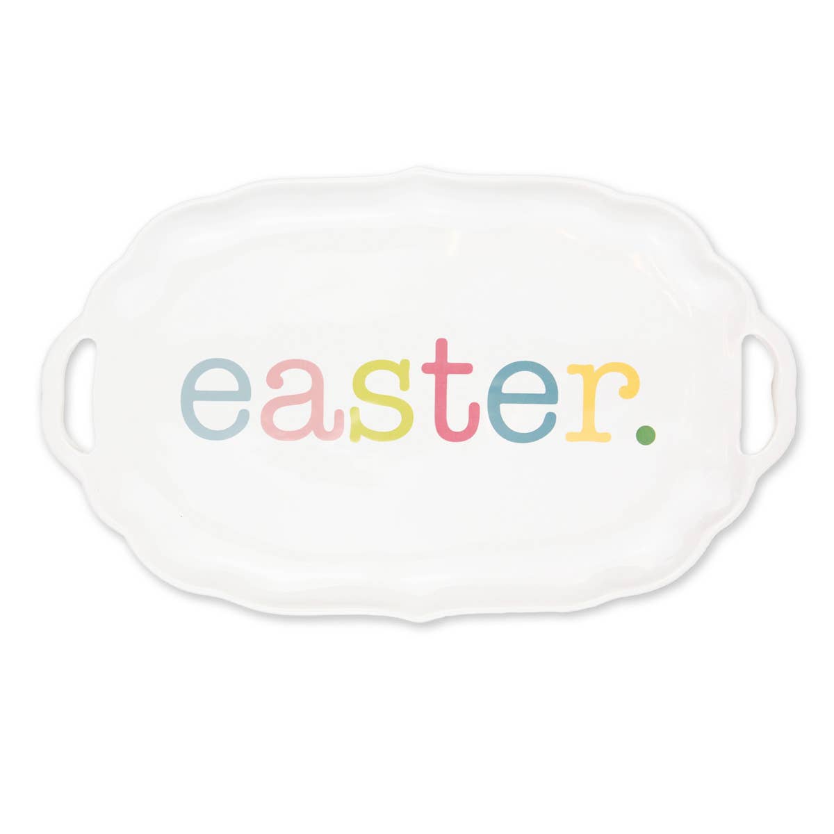 Easter Platter  White/Multi  16.5x10
