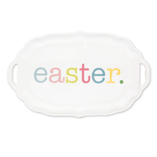 Easter Platter  White/Multi  16.5x10