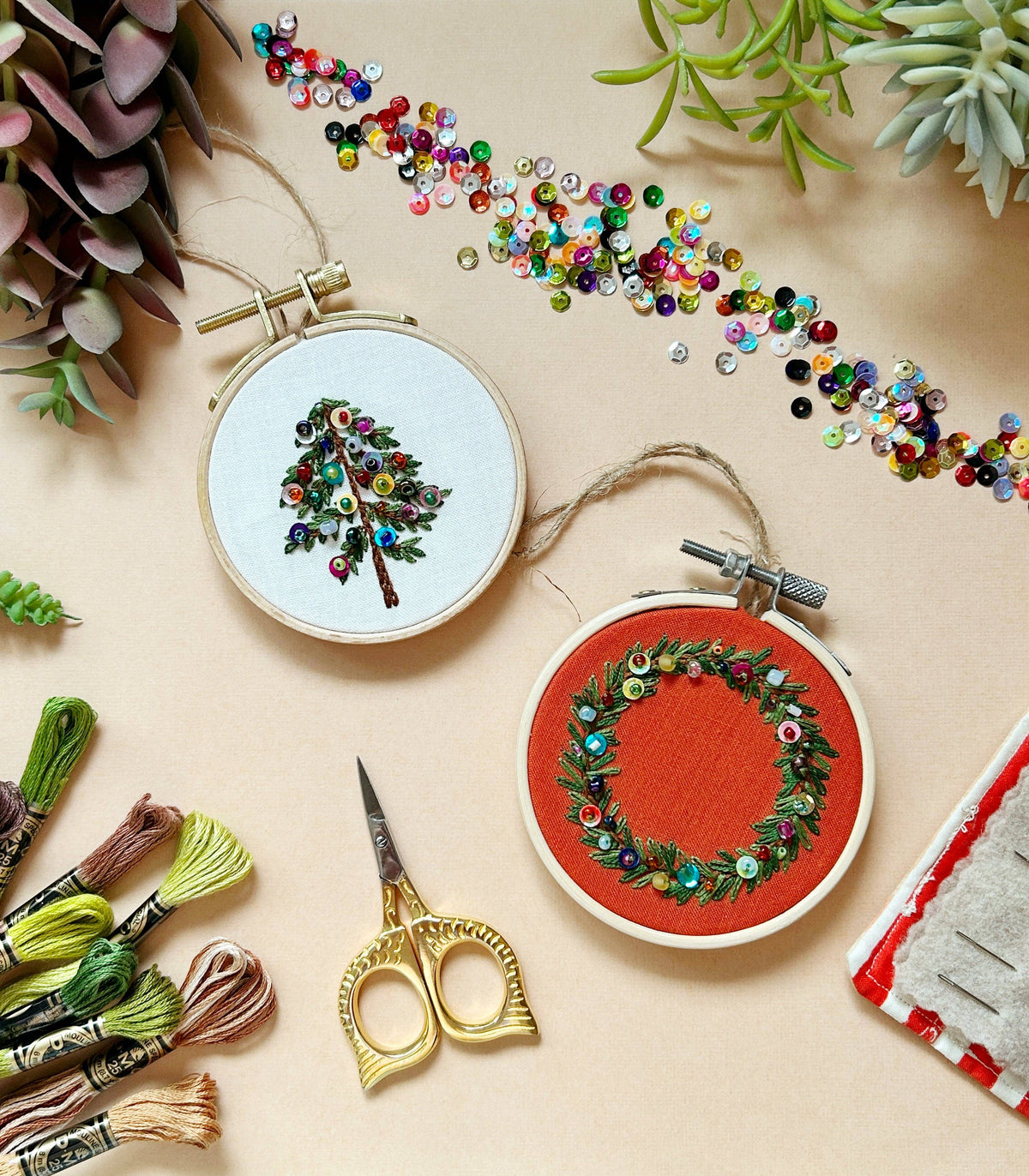 Holiday Tree Ornament- Bead Embroidery Kit for Beginners