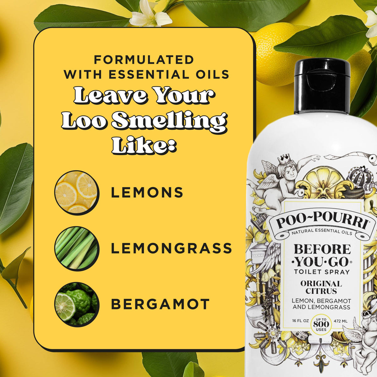 Poo~Pourri Original Citrus Refill Size Bottle 16 oz.