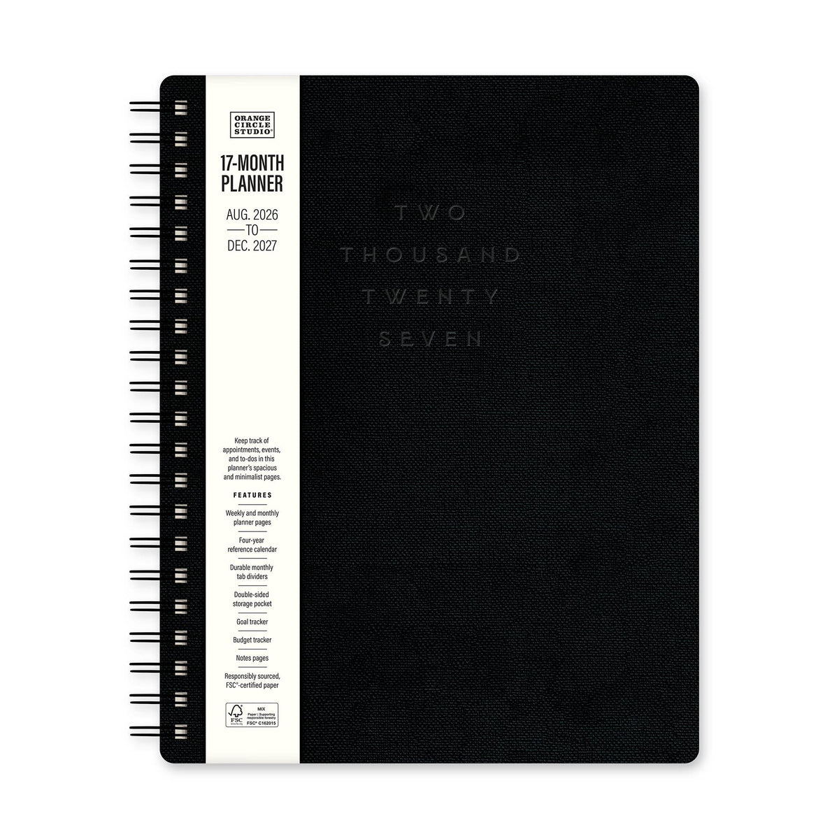 2027 Midnight Black Baxter Planner