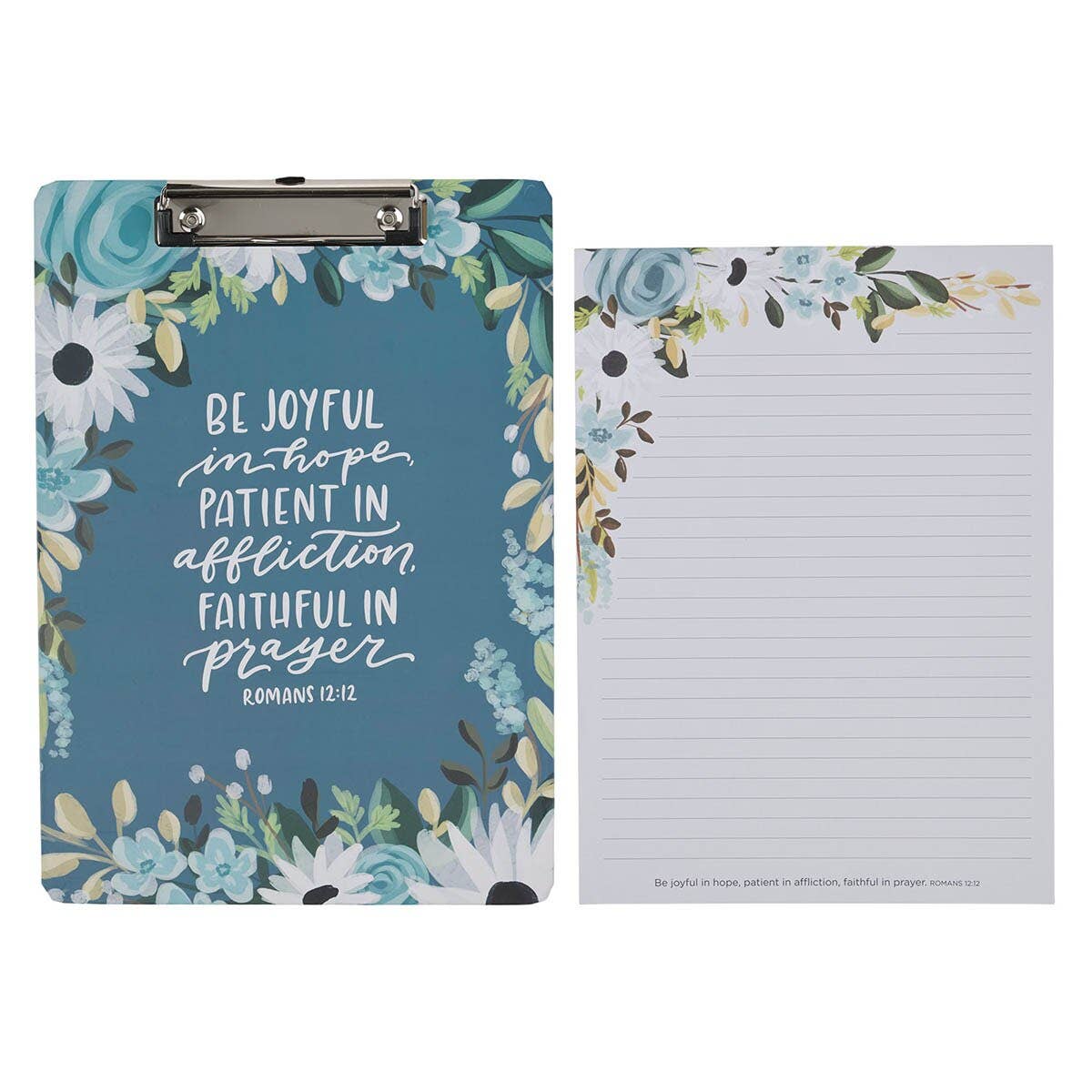 Clipboard w/ Pad Blue Be Joyful in Hope Rom. 12:12