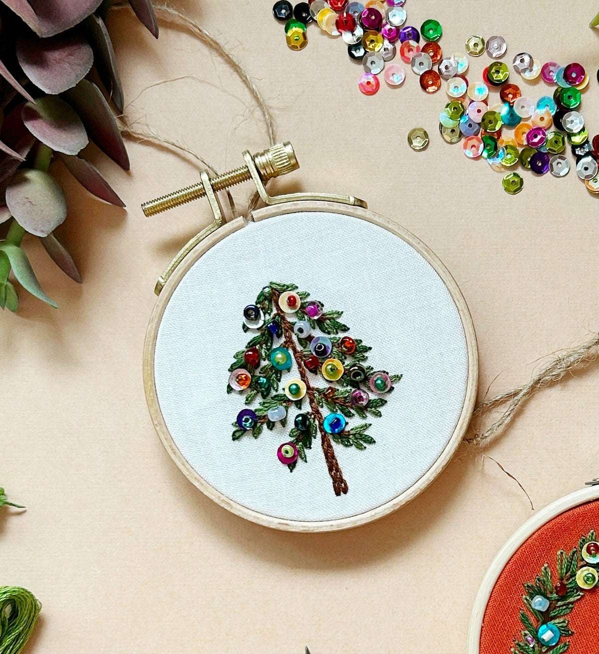 Holiday Tree Ornament- Bead Embroidery Kit for Beginners